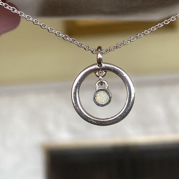 NEW! Bryan Anthonys Boundaries White Opal Silver Necklace - Picture 2 of 7